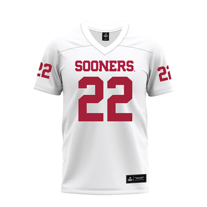 Oklahoma - NCAA Football : Trynae Washington - White Premium Football Jersey-0