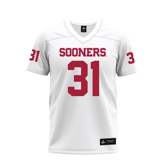 Oklahoma - NCAA Football : Reed DeQuasie - White Premium Football Jersey-0