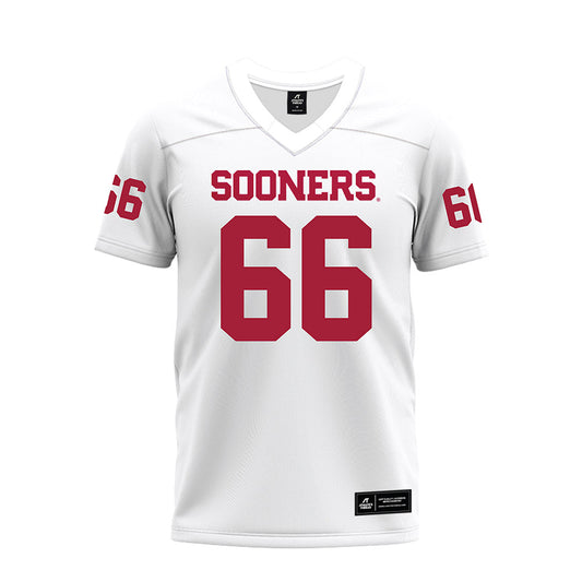 Oklahoma - NCAA Football : Derek Simmons - White Premium Football Jersey-0
