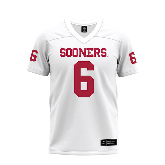 Oklahoma - NCAA Football : Nigel Smith II - White Premium Football Jersey-0