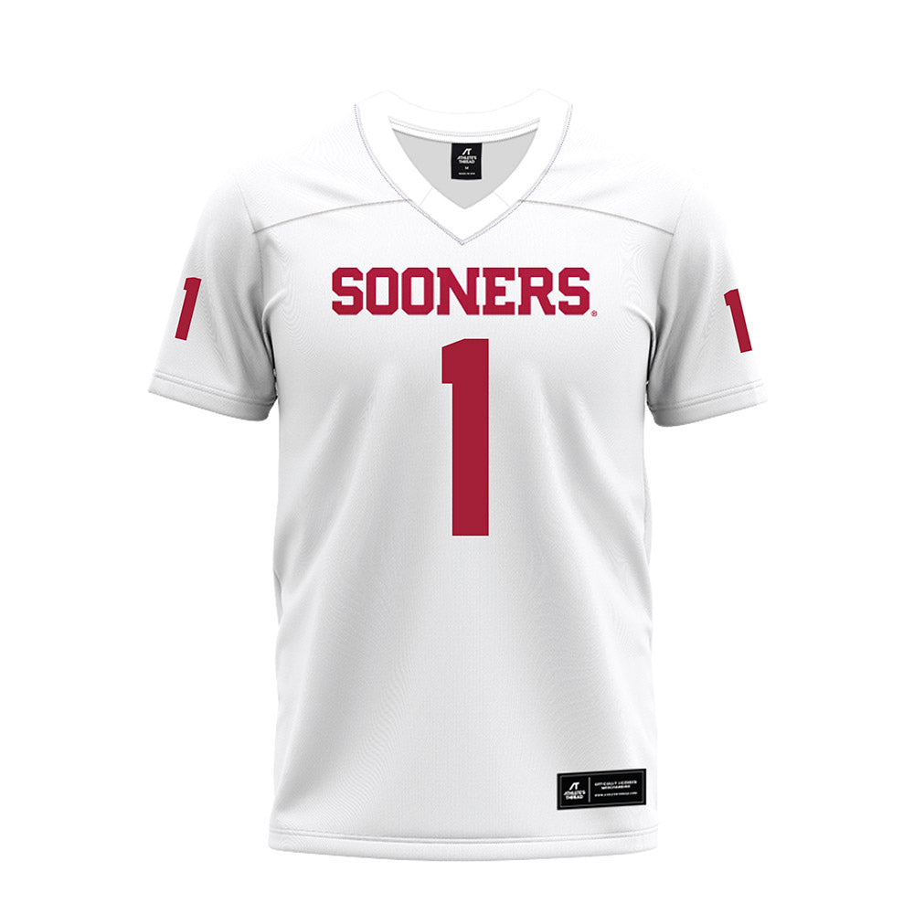 Oklahoma - NCAA Football : Jaydan Hardy - White Premium Football Jersey-0