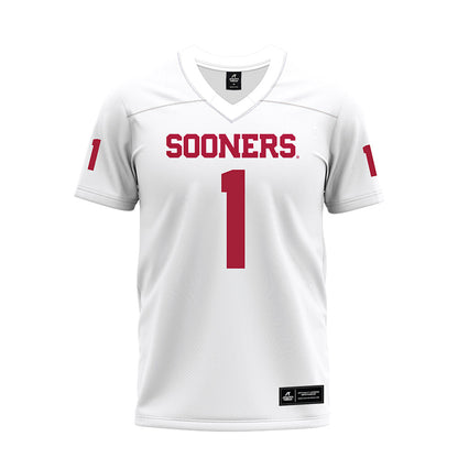 Oklahoma - NCAA Football : Jaydan Hardy - White Premium Football Jersey-0