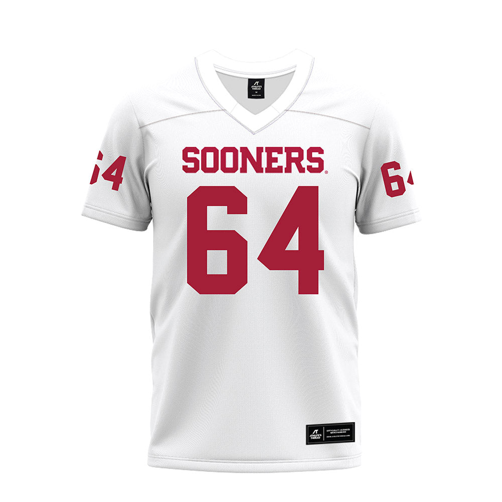 Oklahoma - NCAA Football : Sean Hutton - White Premium Football Jersey-0