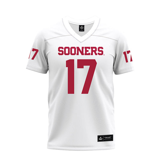 Oklahoma - NCAA Football : Josiah Martin - White Premium Football Jersey-0