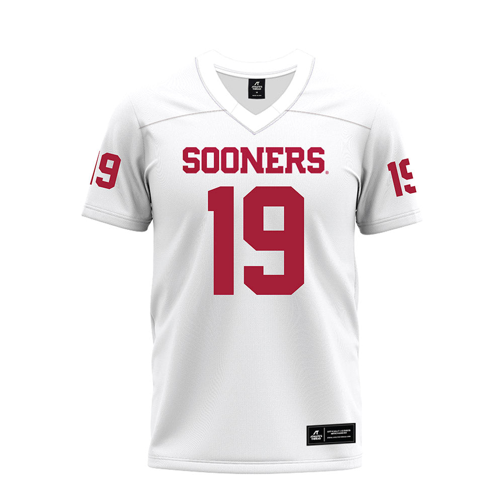 Oklahoma - NCAA Football : Jacobe Johnson - White Premium Football Jersey-0