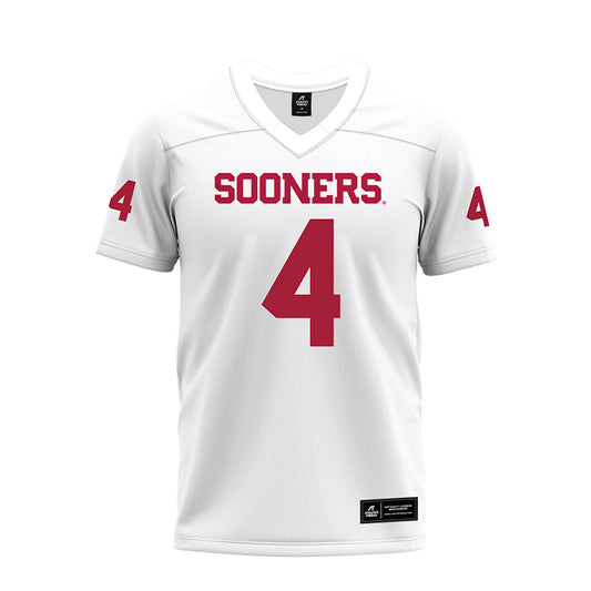 Oklahoma - NCAA Football : Deion Burks - White Premium Football Jersey-0