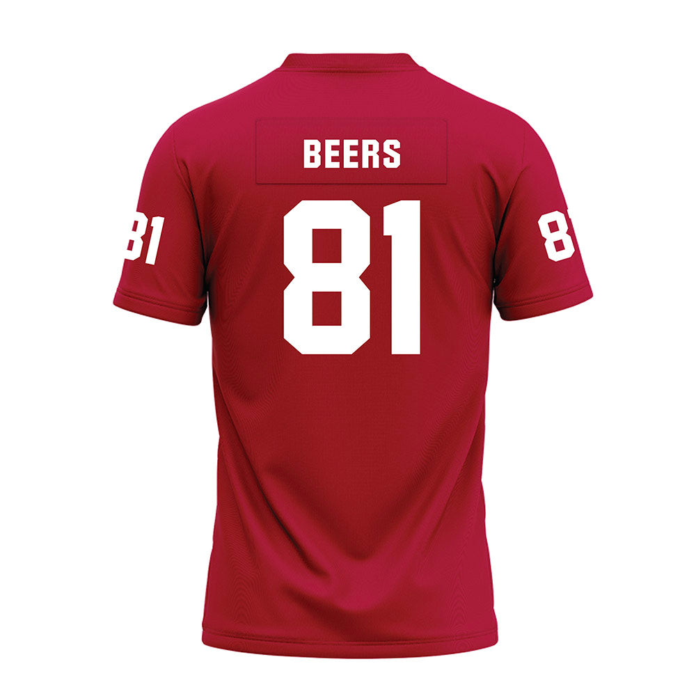 Oklahoma - NCAA Football : Rocky Beers - Red Premium Football Jersey-1