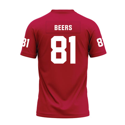 Oklahoma - NCAA Football : Rocky Beers - Red Premium Football Jersey-1
