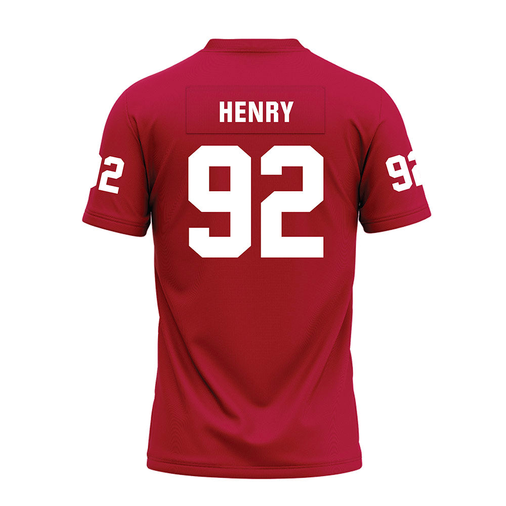 Oklahoma - NCAA Football : Jacob Henry - Red Premium Football Jersey-1