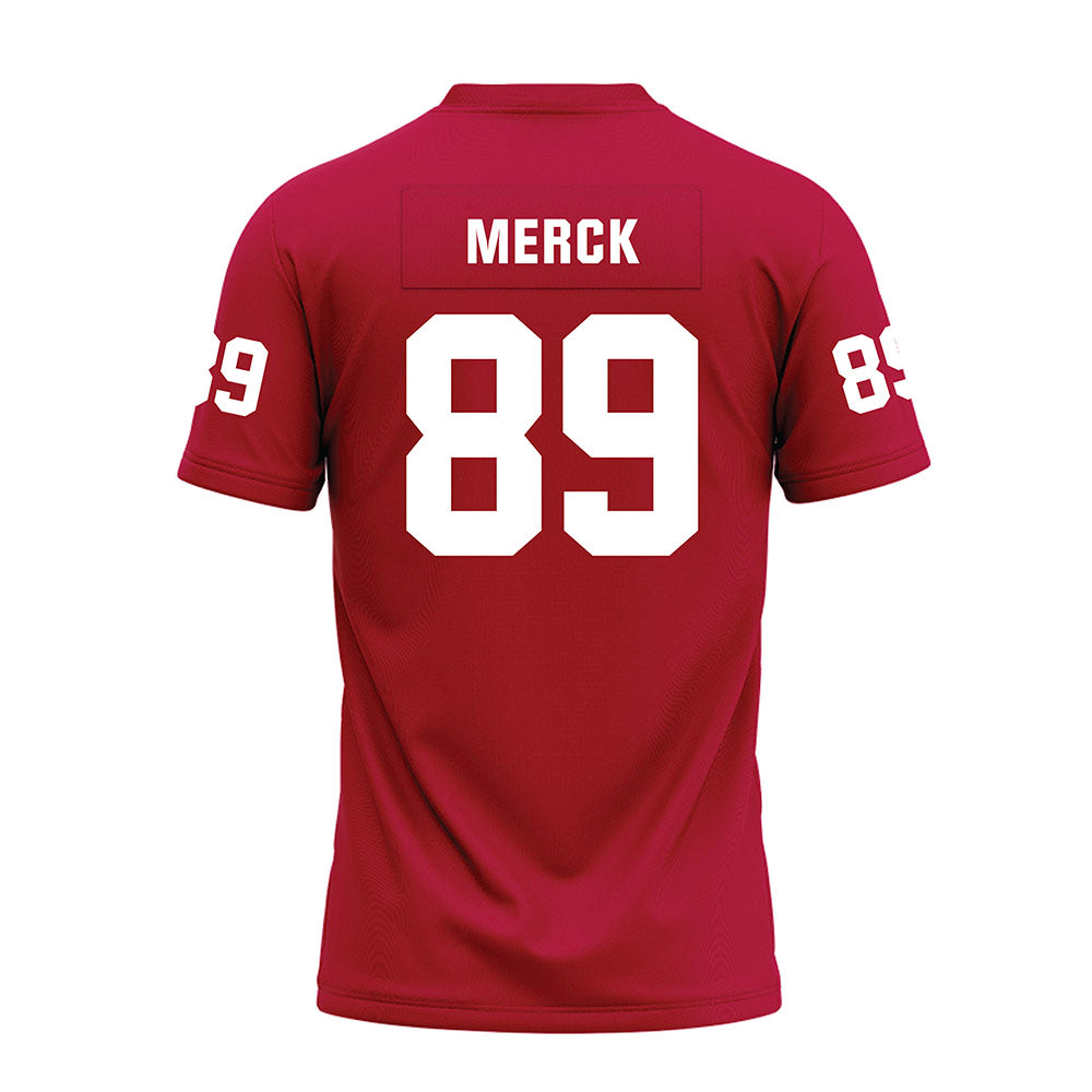 Oklahoma - NCAA Football : Eli Merck - Red Premium Football Jersey-1