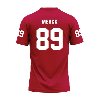 Oklahoma - NCAA Football : Eli Merck - Red Premium Football Jersey-1