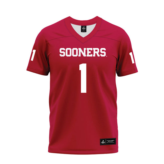 Oklahoma - NCAA Football : Jayden Gibson - Red Premium Football Jersey-0