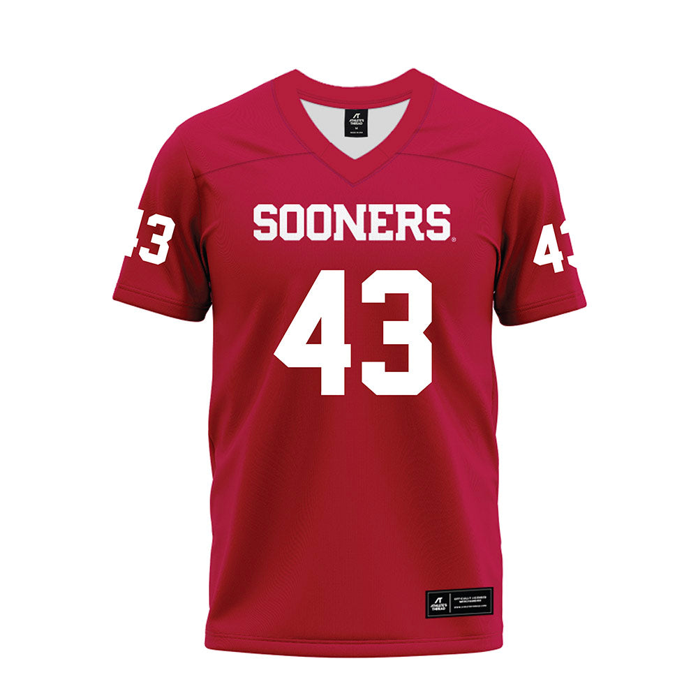 Oklahoma - NCAA Football : Grayson Miller - Red Premium Football Jersey-0