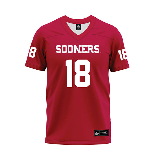 Oklahoma - NCAA Football : Kaden Helms - Red Premium Football Jersey-0