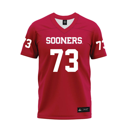 Oklahoma - NCAA Football : Deacon Schmitt - Red Premium Football Jersey-0