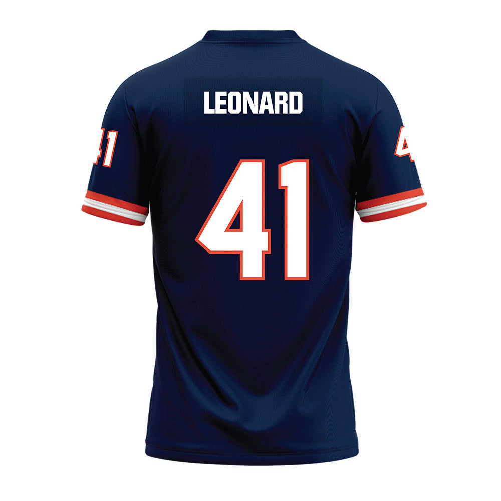 Illinois - NCAA Football : Clayton Leonard - Blue Premium Football Jersey-1