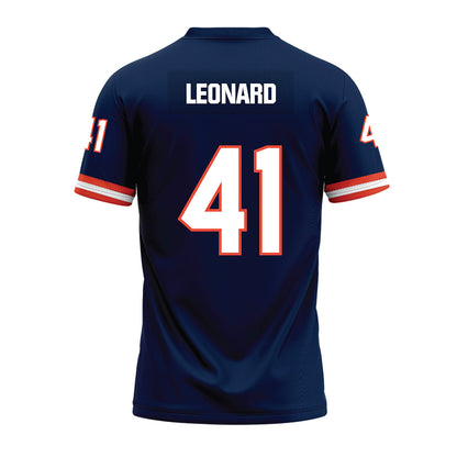 Illinois - NCAA Football : Clayton Leonard - Blue Premium Football Jersey-1