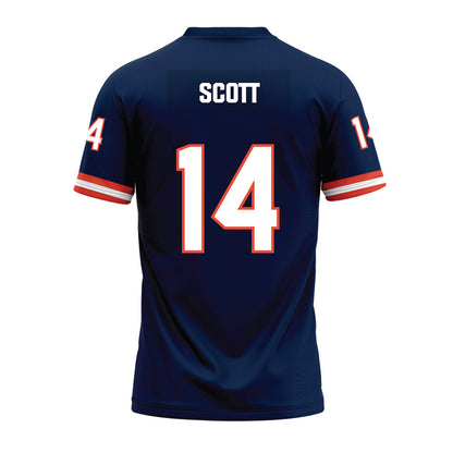 Illinois - NCAA Football : Xavier Scott - Blue Premium Football Jersey-1