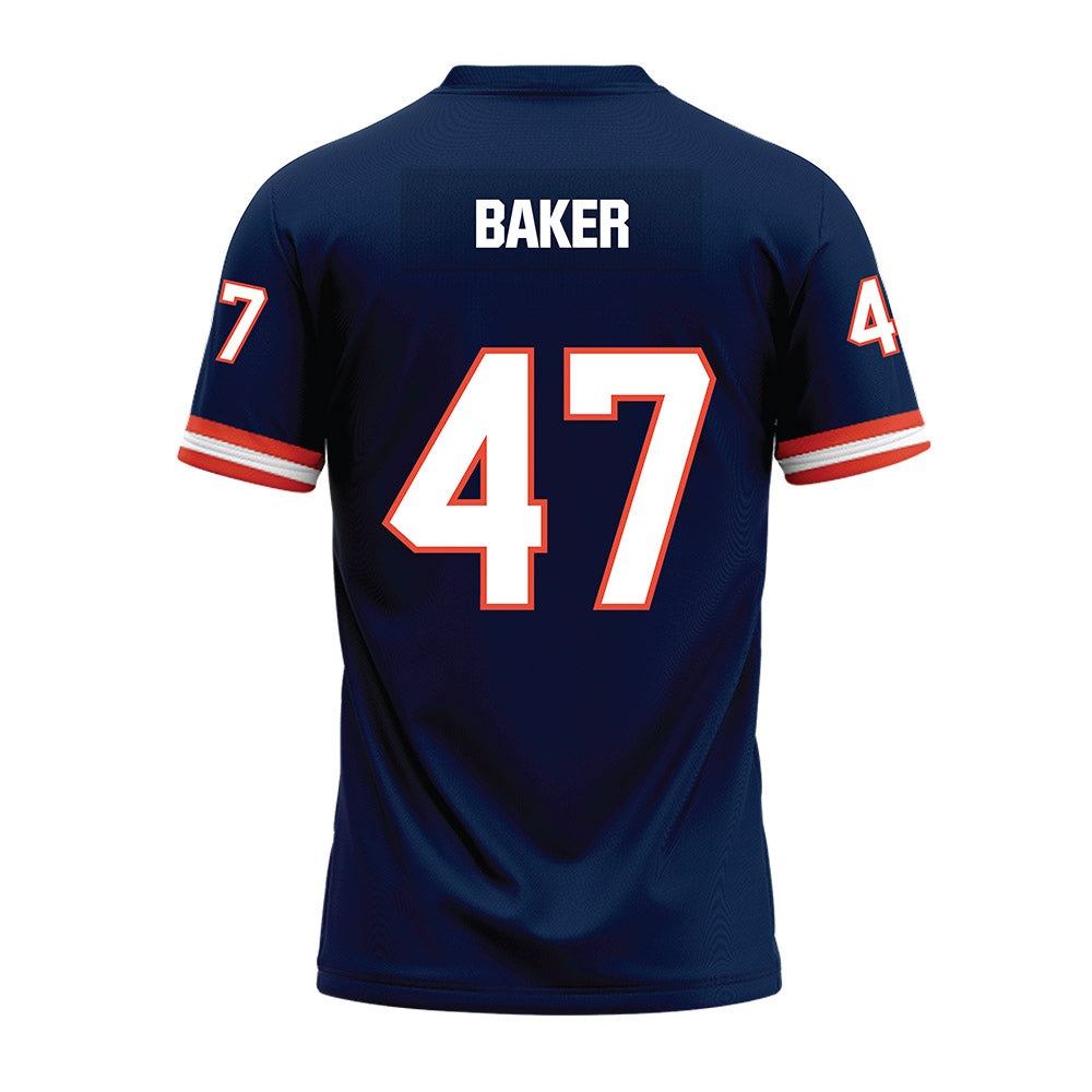 Illinois - NCAA Football : Easton Baker - Blue Premium Football Jersey