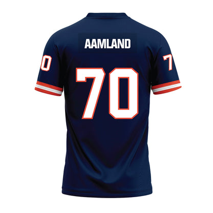 Illinois - NCAA Football : Zach Aamland - Blue Premium Football Jersey