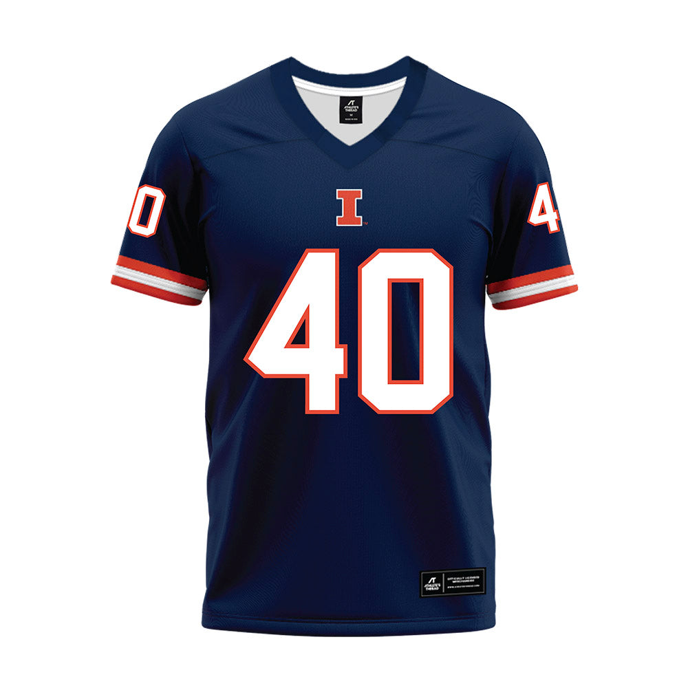 Illinois - NCAA Football : Ronan Poynton - Blue Premium Football Jersey