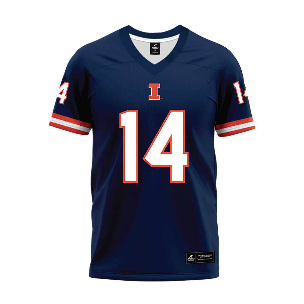Illinois - NCAA Football : Xavier Scott - Blue Premium Football Jersey-0