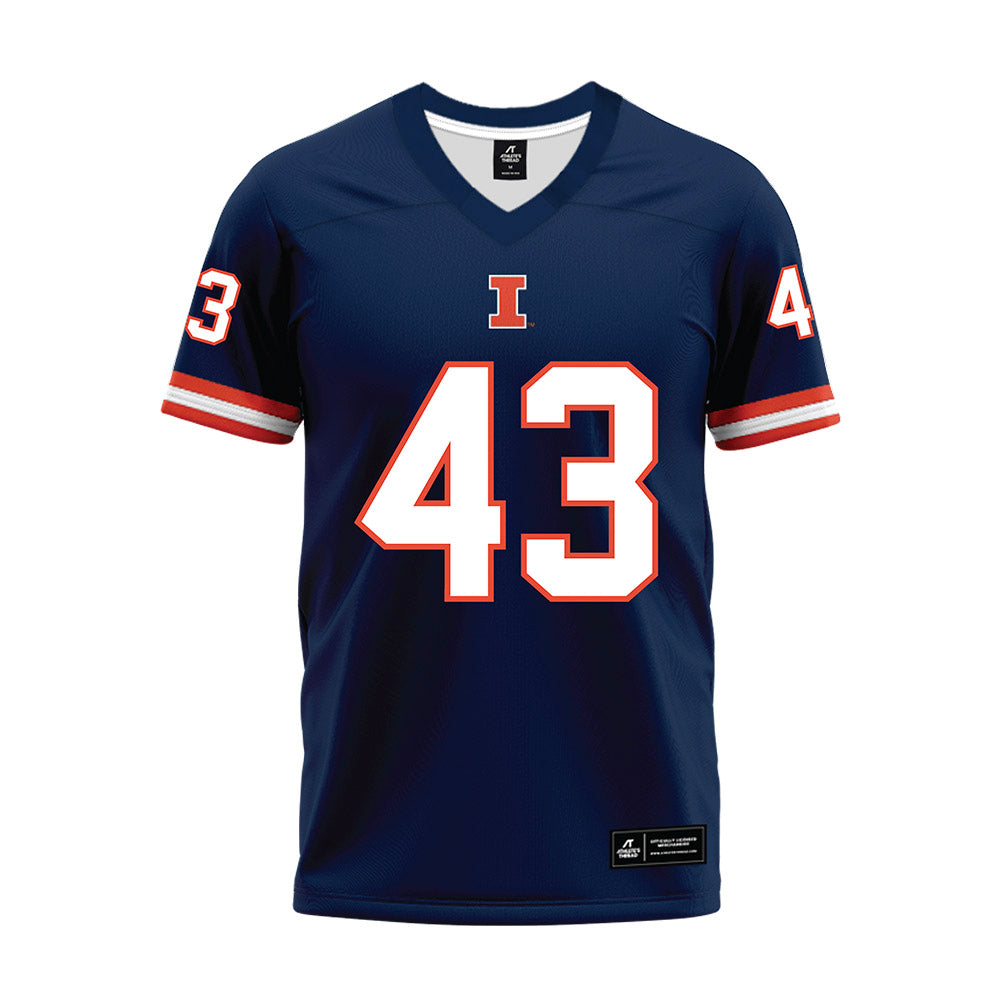 Illinois - NCAA Football : Joe Barna - Blue Premium Football Jersey-0
