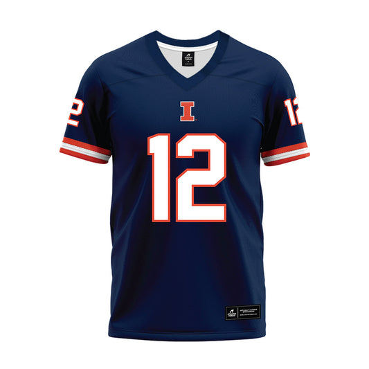Illinois - NCAA Football : Trey Petty - Blue Premium Football Jersey-0