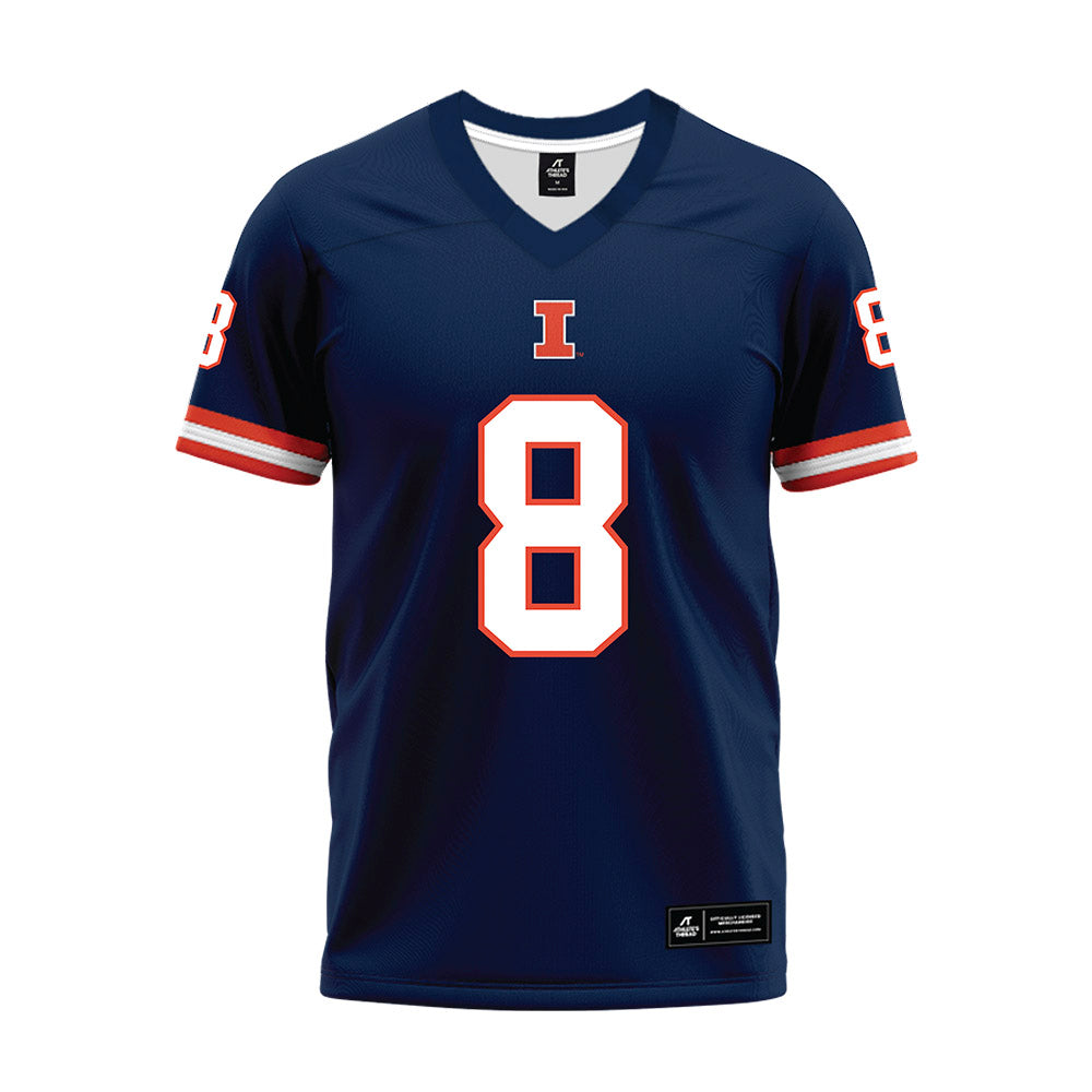 Illinois - NCAA Football : Jeremiah Warren - Blue Premium Football Jersey-0