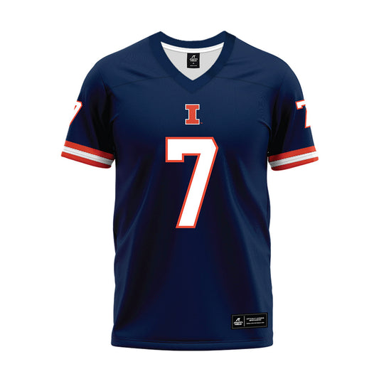 Illinois - NCAA Football : Alexander Capka-Jones - Blue Premium Football Jersey-0