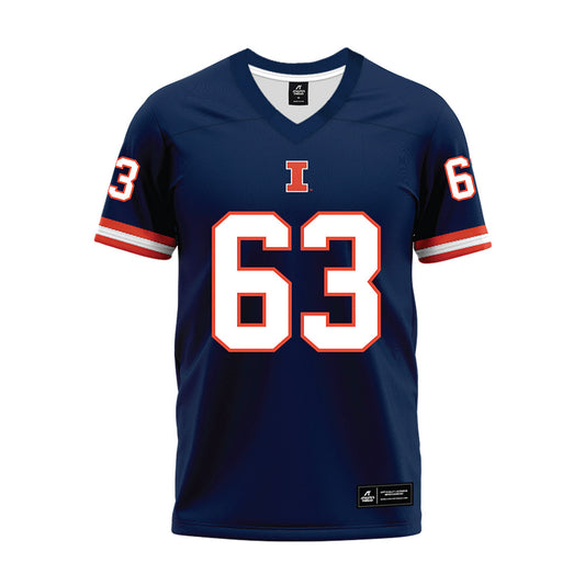 Illinois - NCAA Football : Dezmond Schuster - Blue Premium Football Jersey-0