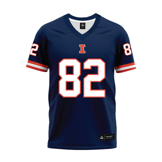 Illinois - NCAA Football : Jake Furtney - Blue Premium Football Jersey-0