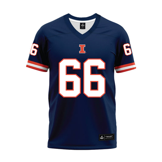 Illinois - NCAA Football : Brandon Hansen - Blue Premium Football Jersey-0