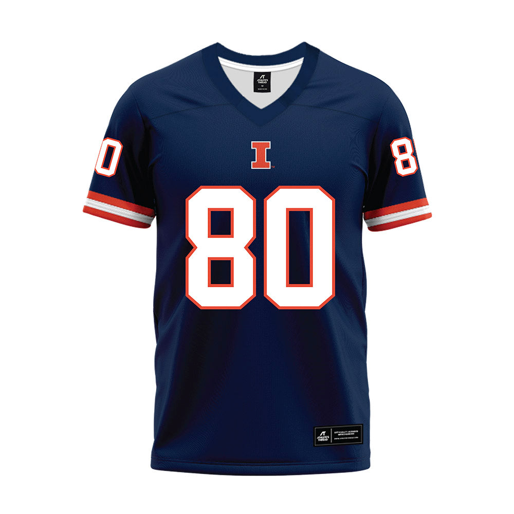 Illinois - NCAA Football : Hank Beatty - Blue Premium Football Jersey