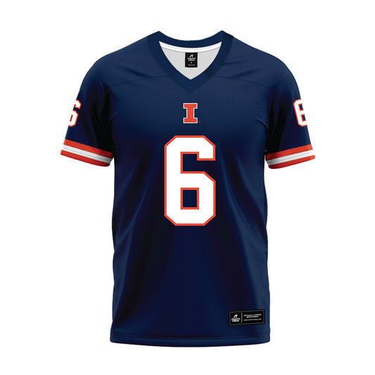 Illinois - NCAA Football : Jaheim Clarke - Blue Premium Football Jersey-0