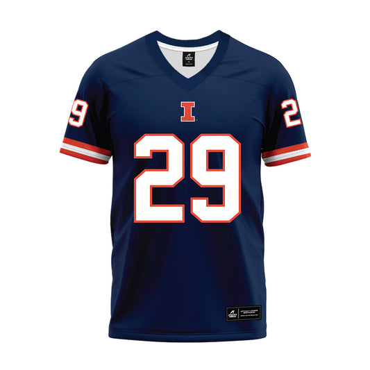 Illinois - NCAA Football : TJ Griffin - Blue Premium Football Jersey