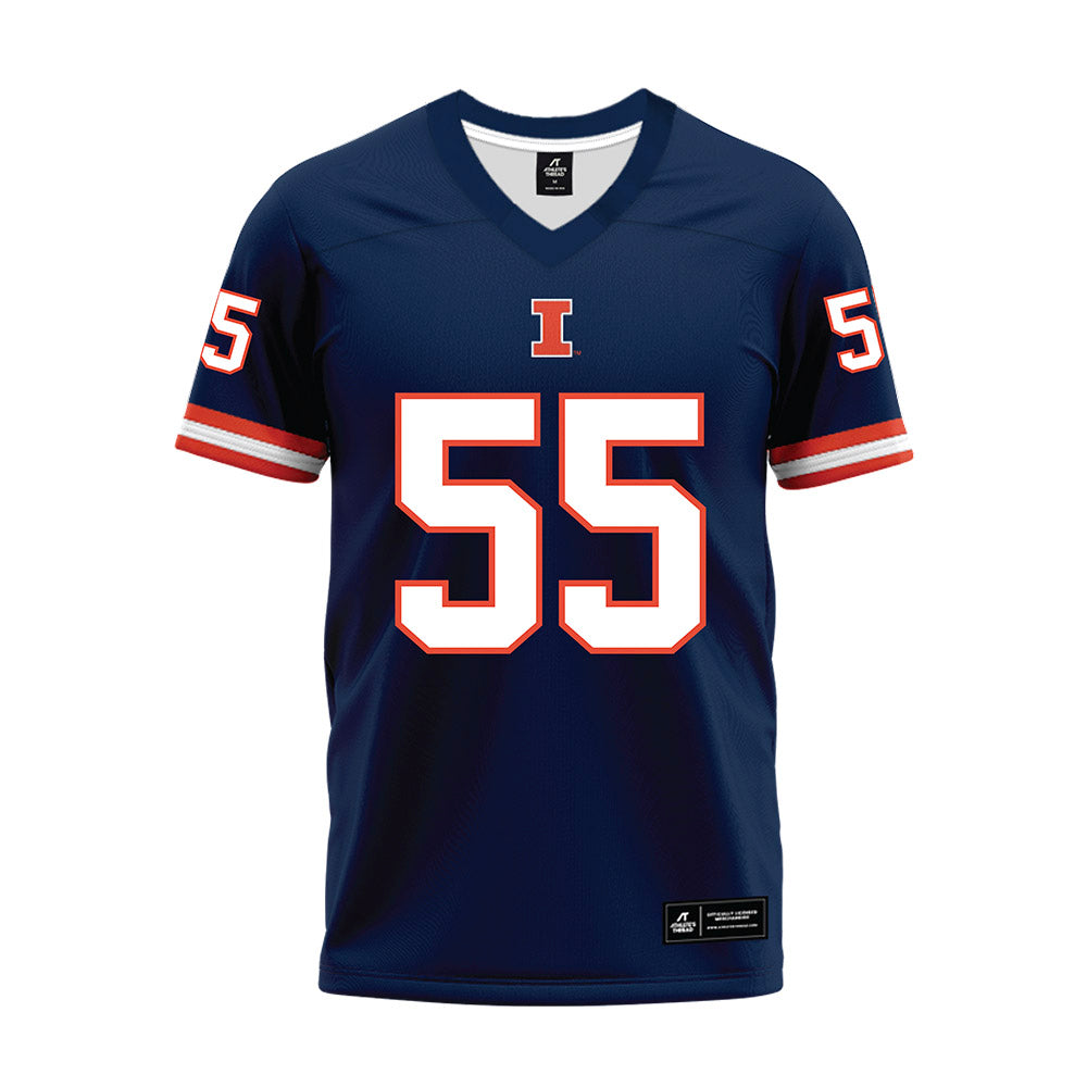 Illinois - NCAA Football : TJ McMillen - Blue Premium Football Jersey