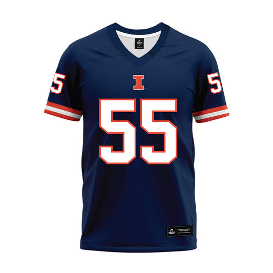 Illinois - NCAA Football : TJ McMillen - Blue Premium Football Jersey