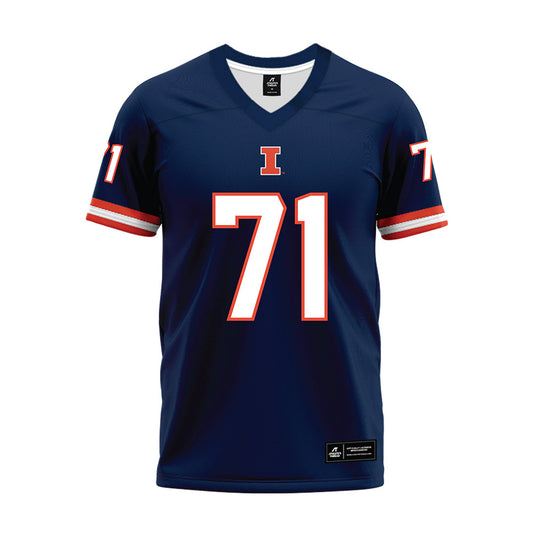 Illinois - NCAA Football : Nathan Knapik - Blue Premium Football Jersey-0