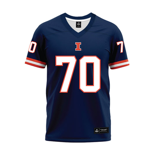 Illinois - NCAA Football : Zach Aamland - Blue Premium Football Jersey