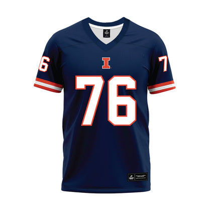 Illinois - NCAA Football : Clayton Leonard - Blue Premium Football Jersey