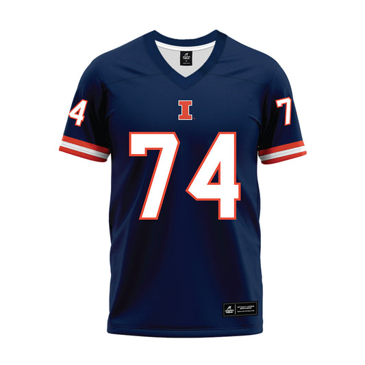 Illinois - NCAA Football : J.C. Davis - Blue Premium Football Jersey-0
