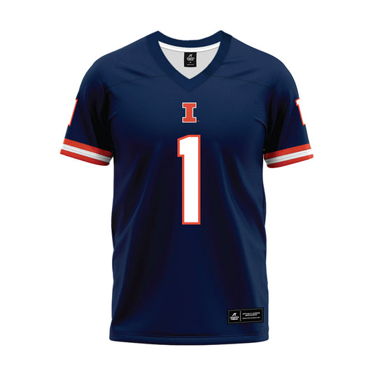 Illinois - NCAA Football : Kaleb Patterson - Blue Premium Football Jersey-0