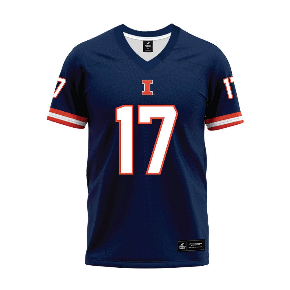 Illinois - NCAA Football : Gabe Jacas - Blue Premium Football Jersey