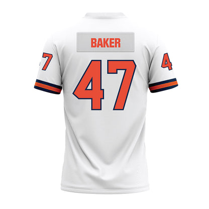 Illinois - NCAA Football : Easton Baker - White Premium Football Jersey