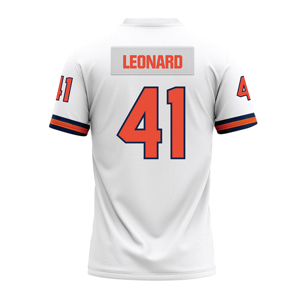 Illinois - NCAA Football : Clayton Leonard - White Premium Football Jersey-1