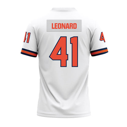 Illinois - NCAA Football : Clayton Leonard - White Premium Football Jersey-1
