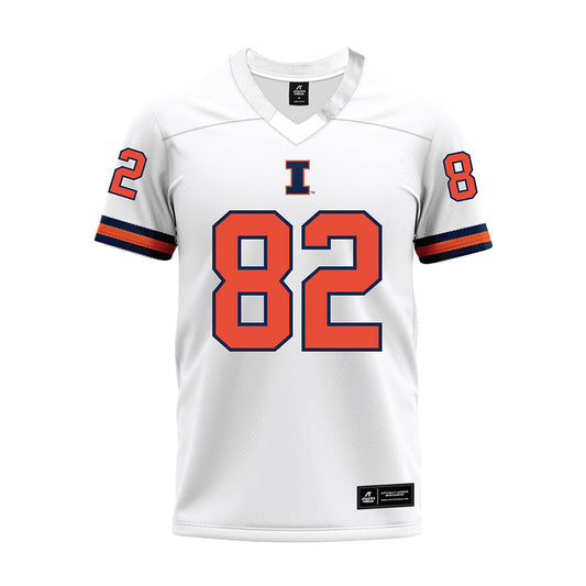 Illinois - NCAA Football : Jake Furtney - White Premium Football Jersey-0