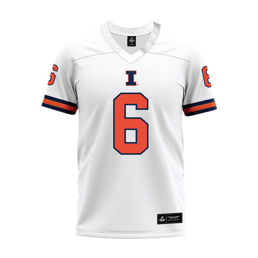 Illinois - NCAA Football : Jaheim Clarke - White Premium Football Jersey-0