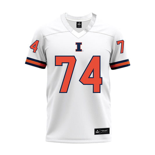 Illinois - NCAA Football : J.C. Davis - White Premium Football Jersey-0